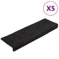 Trapmatten Zelfklevend 5 stuks 65x21x4 cm Zwart Rechthoekige Rand 2