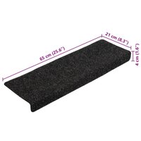 Trapmatten Zelfklevend 10 stuks 65x21x4 cm Zwart Rechthoekige Rand 8