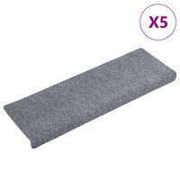 Trapmatten Zelfklevend 5 stuks 65x21x4 cm Lichtgrijs Rechthoekige Rand 2