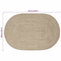 Vloerkleed Wit 100 x 152 cm Jute 7