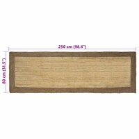Vloerkleed Grijs 80 x 250 cm Jute 8