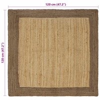 Vloerkleed Grijs 120 x 120 cm Jute 8