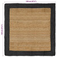 Vloerkleed Donkergrijs 120 x 120 cm Jute 8