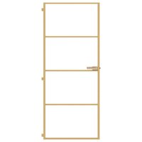 Binnendeur smal 83x201,5 cm gehard glas en aluminium goudkleur 3