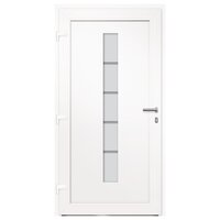 Voordeur 100x210 cm aluminium en PVC wit 5