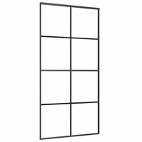 Schuifdeur 102,5x205 cm ESG-glas en aluminium zwart 2