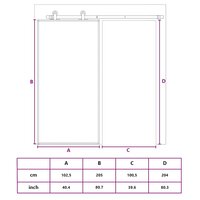 Schuifdeur 102,5x205 cm ESG-glas en aluminium zwart 8