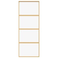 Schuifdeur 76x205 cm helder ESG-glas en aluminium goudkleurig 4
