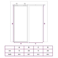 Schuifdeur 76x205 cm helder ESG-glas en aluminium goudkleurig 10