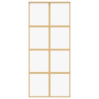 Schuifdeur 90x205 cm helder ESG-glas en aluminium goudkleurig 4