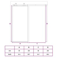 Schuifdeur 90x205 cm helder ESG-glas en aluminium goudkleurig 10