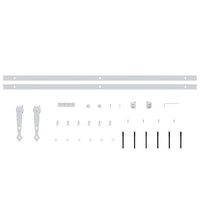 Ophangset voor minischuifdeur 200 cm koolstofstaal wit 4