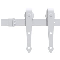 Beslagset voor schuifdeur 183 cm staal wit 3