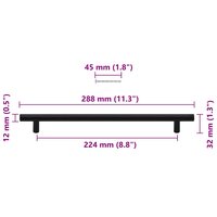 Handvatten 5 st 224 mm roestvrij staal zwart 10