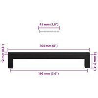 Handvatten 5 st 192 mm roestvrij staal zwart 10