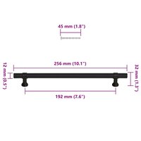 Handvatten 5 st 192 mm roestvrij staal zwart 10