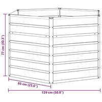 Verhoogd Tuinbed Licht Bruin 129 x 129 x 77 cm 12