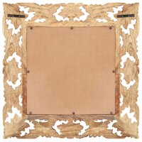 Spiegel handgesneden 50x50 cm massief mangohout bruin 3