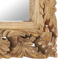 Spiegel handgesneden 50x50 cm massief mangohout bruin 4