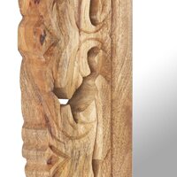 Spiegel handgesneden 50x50 cm massief mangohout bruin 5