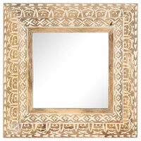 Spiegel handgesneden 50x50x2,6 cm massief mangohout 2