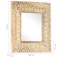 Spiegel handgesneden 50x50x2,6 cm massief mangohout 5