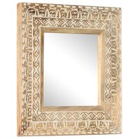 Spiegel handgesneden 50x50x2,6 cm massief mangohout 9