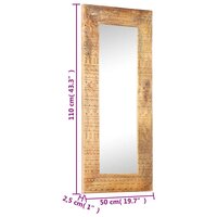 Spiegel handgesneden 110x50x2,5 cm massief mangohout 5