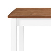 Bartafel- en barstoelenset massief hout bruin en wit 5-delig  4