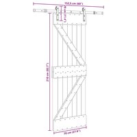 Schuifdeur NARVIK Naturel en Zwart 70 x 210 cm (152,5 cm) 8