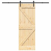 Schuifdeur NARVIK Naturel en Zwart 70 x 210 cm (213,5 cm) 4