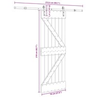 Schuifdeur NARVIK Naturel en Zwart 70 x 210 cm (213,5 cm) 8