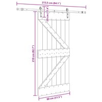 Schuifdeur NARVIK Naturel en Zwart 80 x 210 cm (213,5 cm) 8