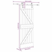 Schuifdeur NARVIK Naturel en Zwart 70 x 210 cm (152,5 cm) 8