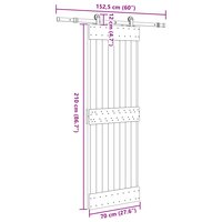 Schuifdeur NARVIK Naturel en Zwart 70 x 210 cm (152,5 cm) 8