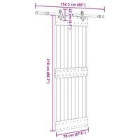 Schuifdeur NARVIK Naturel en Zwart 70 x 210 cm (152,5 cm) 8