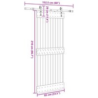 Schuifdeur NARVIK Naturel en Zwart 85 x 210 cm (152,5 cm) 8