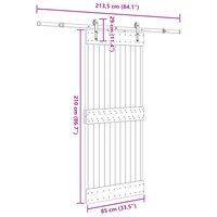 Schuifdeur NARVIK Naturel en Zwart 85 x 210 cm (213,5 cm) 8