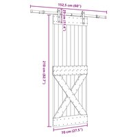 Schuifdeur NARVIK Naturel en Zwart 70 x 210 cm (152,5 cm) 8