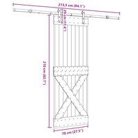 Schuifdeur NARVIK Naturel en Zwart 70 x 210 cm (213,5 cm) 8