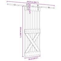 Schuifdeur NARVIK Naturel en Zwart 70 x 210 cm (213,5 cm) 8