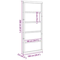 Schuifdeur Wasbruin 100 x 2,5 x 208 cm Massief grenenhout 11