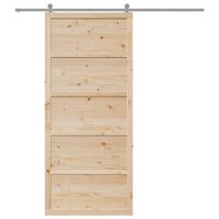 Schuifdeur Naturel 90 x 2,5 x 208 cm Massief grenenhout 9