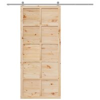 Schuifdeur Naturel 100 x 2,5 x 208 cm Massief grenenhout 9