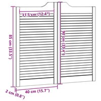Schuifdeuren Wit 90 x 40 cm Massief grenenhout 10