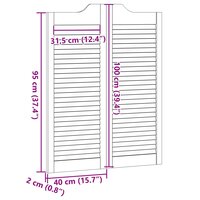 Schuifdeuren Wit 100 x 40 cm Massief grenenhout 10