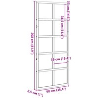Schuifdeur Wasbruin 90 x 208 cm Massief grenenhout 7