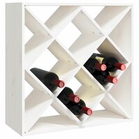 Wijnkast 62x25x62 cm massief grenenhout wit 6