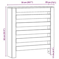 Radiatorombouw 78x20x82 cm bewerkt hout artisanaal eikenkleur 8