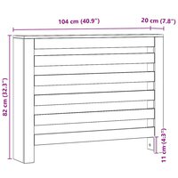 Radiatorombouw 104x20x82 cm bewerkt hout artisanaal eikenkleur 8